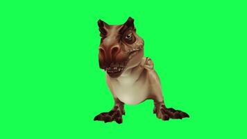 3d trex dinosaur green screen chroma key render animation different angle animal video