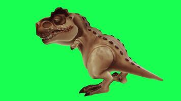 3d trex dinosaurus groen scherm chroma sleutel geven animatie verschillend hoek dier video