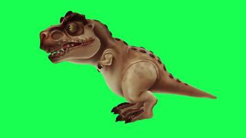 3d tirano saurio Rex dinosaurio verde pantalla croma llave hacer animación diferente ángulo animal video