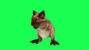 3d trex dinosaur green screen chroma key render animation different angle animal video