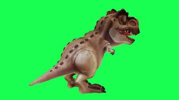 3d trex dinosauro verde schermo croma chiave rendere animazione diverso angolo animale video