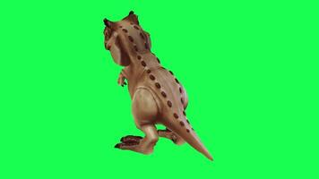 3d trex dinosauro verde schermo croma chiave rendere animazione diverso angolo animale video