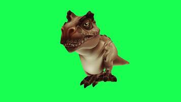 3d trex dinosaurus groen scherm chroma sleutel geven animatie verschillend hoek dier video