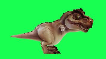 3d trex dinosaurus groen scherm chroma sleutel geven animatie verschillend hoek dier video