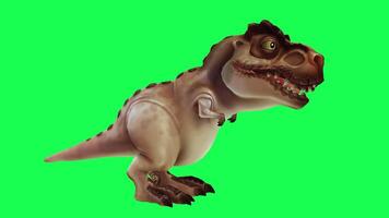 3d trex dinosaure vert écran chrominance clé rendre animation différent angle animal video