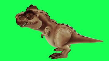 3d trex dinosaure vert écran chrominance clé rendre animation différent angle animal video