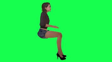 3d gens vert écran chorma clé marcher parler dans différent angle homme femme Dame video