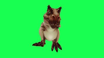 3d trex dinosaur green screen chroma key render animation different angle animal video