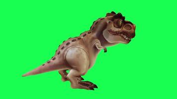 3d trex dinosaurus groen scherm chroma sleutel geven animatie verschillend hoek dier video