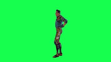 3d cartoon character green screen chroma key soldier space man cute walk talk run action deffernt vewe video