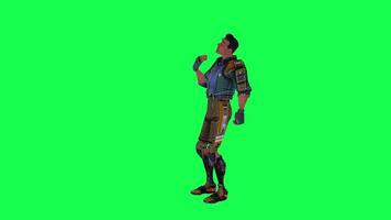 3d cartoon character green screen chroma key soldier space man cute walk talk run action deffernt vewe video