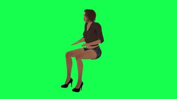 3d gens vert écran chorma clé marcher parler dans différent angle homme femme Dame video