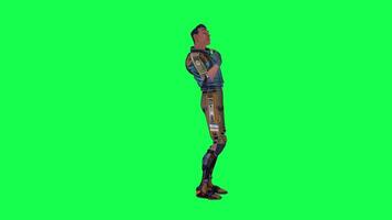 3d cartoon character green screen chroma key soldier space man cute walk talk run action deffernt vewe video