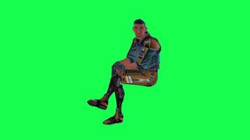 3d cartoon character green screen chroma key soldier space man cute walk talk run action deffernt vewe video