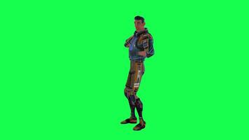 3d cartoon character green screen chroma key soldier space man cute walk talk run action deffernt vewe video