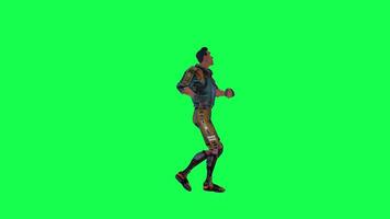 3d cartoon character green screen chroma key soldier space man cute walk talk run action deffernt vewe video