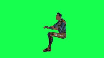 3d cartoon character green screen chroma key soldier space man cute walk talk run action deffernt vewe video