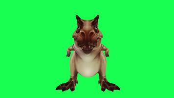 3d trex dinosaurus groen scherm chroma sleutel geven animatie verschillend hoek dier video