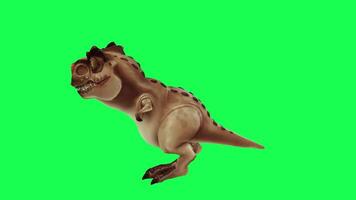 3d trex dinosaure vert écran chrominance clé rendre animation différent angle animal video