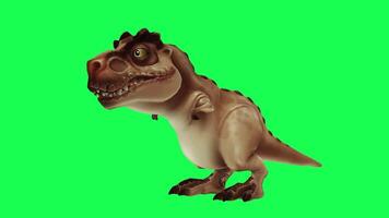 3d trex dinosaure vert écran chrominance clé rendre animation différent angle animal video