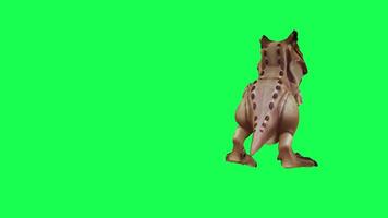 3d trex dinossauro verde tela croma chave render animação diferente ângulo animal video