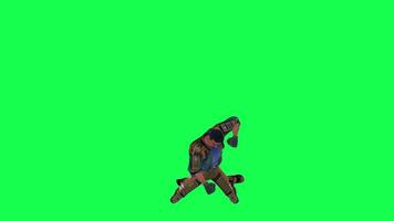 3d cartoon character green screen chroma key soldier space man cute walk talk run action deffernt vewe video