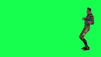 3d cartoon character green screen chroma key soldier space man cute walk talk run action deffernt vewe video