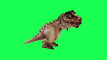 3d trex dinosauro verde schermo croma chiave rendere animazione diverso angolo animale video