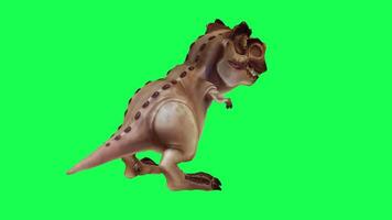 3d trex dinosauro verde schermo croma chiave rendere animazione diverso angolo animale video