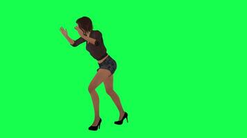 3d gens vert écran chorma clé marcher parler dans différent angle homme femme Dame video