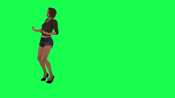 3d persone verde schermo chorma chiave camminare parlare nel diverso angolo uomo donna signora video