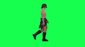 3d gens vert écran chorma clé marcher parler dans différent angle homme femme Dame video