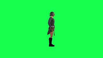 3d gens vert écran chorma clé marcher parler dans différent angle homme femme Dame video