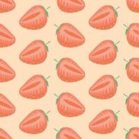 Strawberry Seamless Pattern, Strawberry slice vector