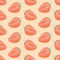 Strawberry Seamless Pattern, Strawberry slice vector