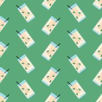 Banana Juice Smoothie Seamless Pattern vector