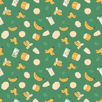 Banana Seamless Pattern, banana juice, smoothie vector