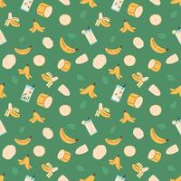 Banana Seamless Pattern, banana juice, smoothie vector