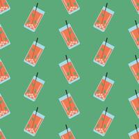 Strawberry Seamless Pattern, Strawberry juice, smoothie vector