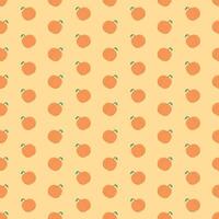 Peach Seamless Pattern With Leaves vector