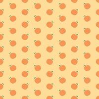 Peach Seamless Pattern With Leaves vector