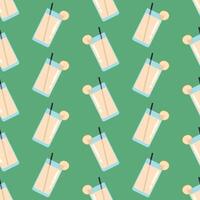 Banana Juice Smoothie Seamless Pattern vector