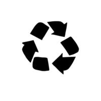 flat cartoon black reuse recycle symbol vector