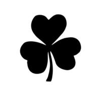 Hand drawn doodle sketch shamrock clover silhouette vector