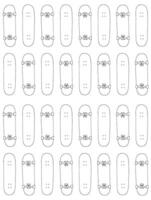 Seamless pattern of sketch skateboard vector