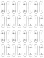 Seamless pattern of sketch skateboard vector