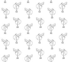 Seamless pattern of sketch horse saddle vector