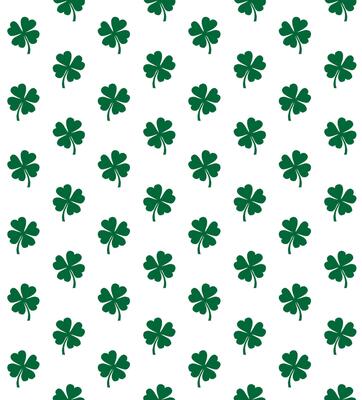 Seamless pattern of hand drawn shamrock