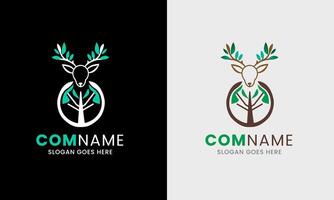 Deer logo, deer hunter logo icon, leaf with deer icon, deer hunter with gun, deer sunrise, deer round icon shape for company, vector