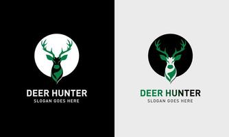 Deer logo, deer hunter logo icon, leaf with deer icon, deer hunter with gun, deer sunrise, deer round icon shape for company, vector